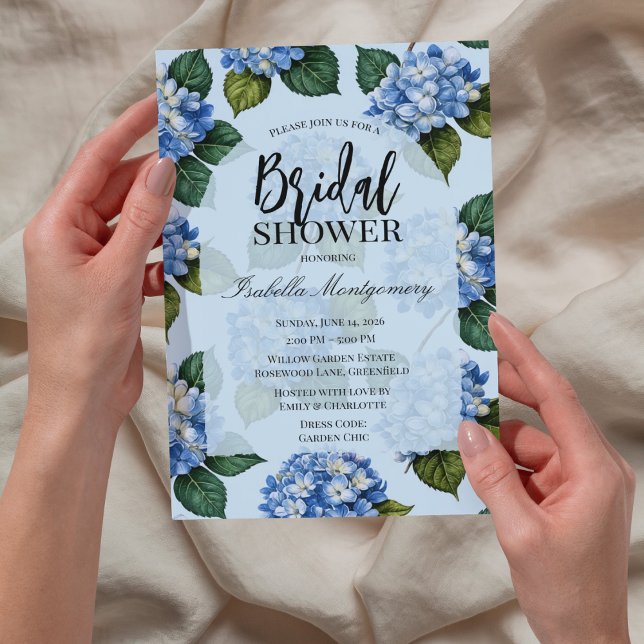 Hydrangea Bröllopsdusch Inbjudningar (Hydrangea Bridal Shower Invitations
)