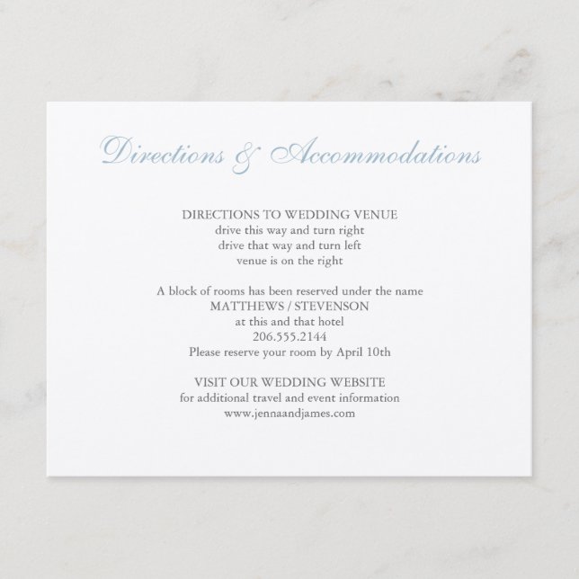 Hydrangea Bröllopskort Tilläggskort (Framsida)