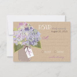 Hydrangea Burk Burlap Rustic OSA kort