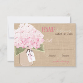 Hydrangea Burk Burlap Rustic OSA kort