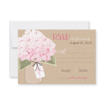 Hydrangea Burk Burlap Rustic OSA kort