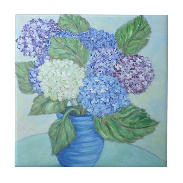 Hydrangea Ceramic Tile Kakelplatta (Framsidan)