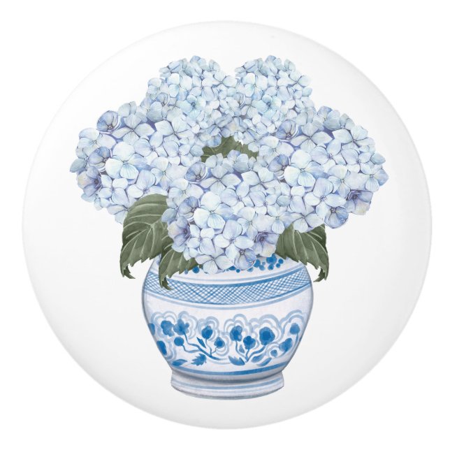 Hydrangea Chinoiserie Blue Flower Bloom Knopp (Framsidan)