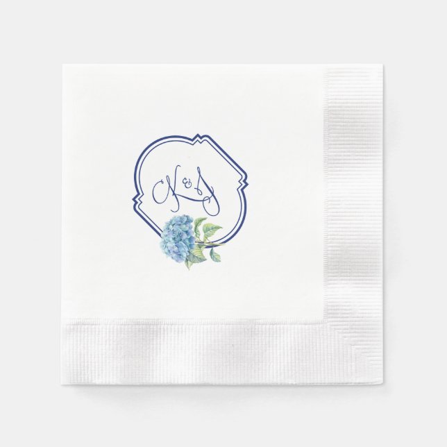 Hydrangea cocktail-blöjor för Kristen & Jonathan Pappersservett (Framsidan)
