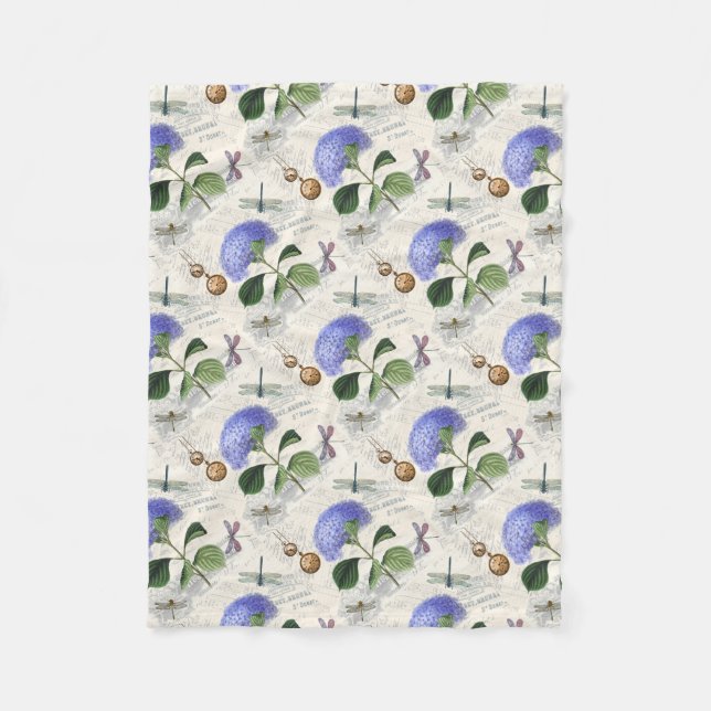 Hydrangea Collage Fleecefilt (Framsidan)