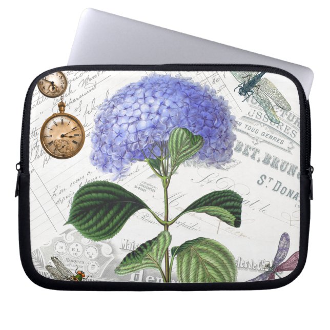 Hydrangea Collage Laptop Sleeve (Framsidan)