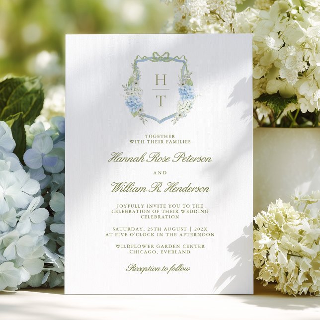 Hydrangea Crest Wedding Invitation Inbjudningar (Skapare uppladdad)