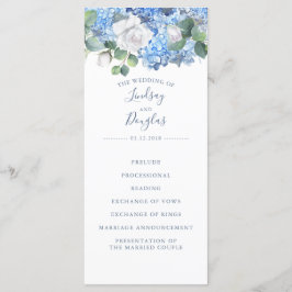 Hydrangea Dusty Blue Garden Wedding Program