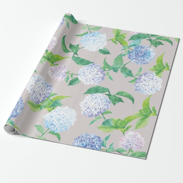 Hydrangea Elegant Påsk design Presentpapper (Utrullad)