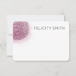 Hydrangea Elegant Personlig Stationery Rosa Anteckningskort