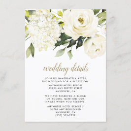 Hydrangea Elegant White Guld Ro Blommigt Bröllop Tilläggskort