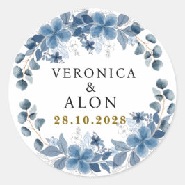 Hydrangea Elegant White Rose Floral Wedding  Runt Klistermärke