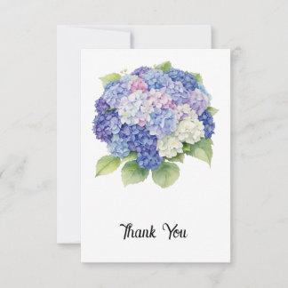 Hydrangea Flat Thank You Card Tack Kort