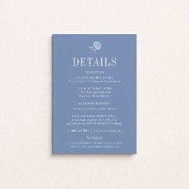 HYDRANGEA Floral Blue Wedding Details Card Inbjudningar