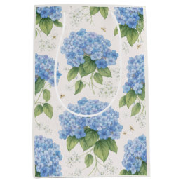 Hydrangea Floral Gift Bag | Elegant Blue Botanical
