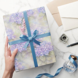 Hydrangea Floral Gift Wrap | Elegant Blue & Lilac Presentpapper