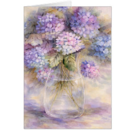 Hydrangea Floral Vase Card | Luxe Botanical Hälsningskort