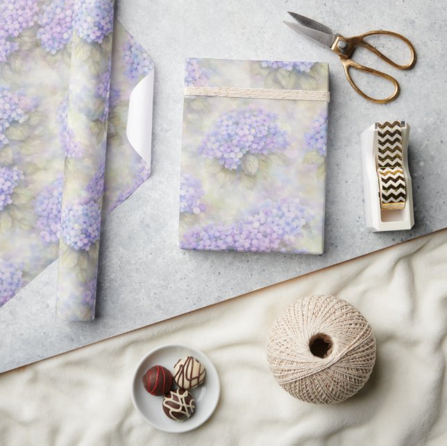 Hydrangea Floral Wrapping Paper Presentpapper (Hantverk)