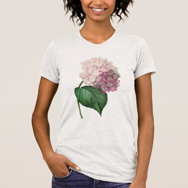 Hydrangea Flower Art Vintage Stil T-Shirt (Framsida)