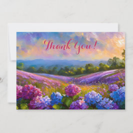 Hydrangea Flower Fält Oljemålning - tackkort Tack Kort