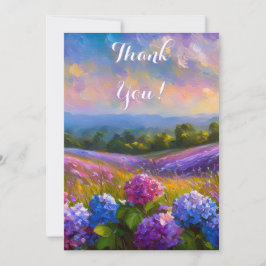 Hydrangea Flower Fält Oljemålning - tackkort Tack Kort