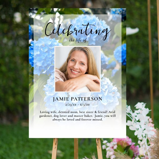 Hydrangea Flower Life Firande Photo Funeral Poster (Skapare uppladdad)