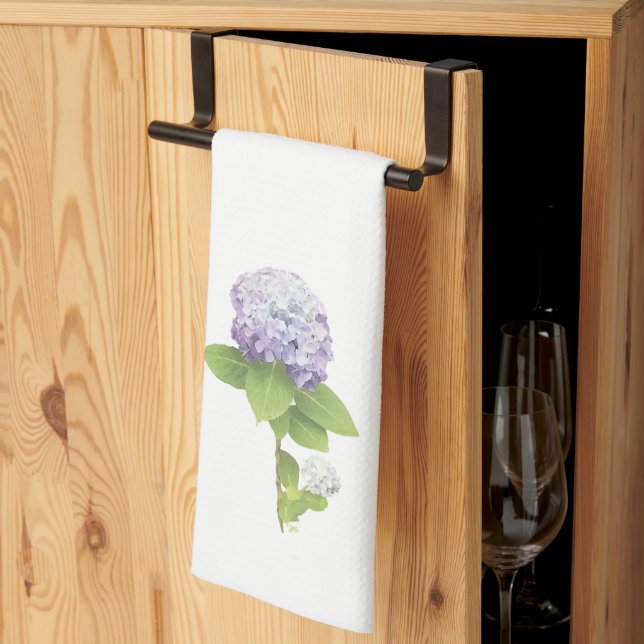 Hydrangea Flower, lila Kökshandduk (Thirds Fold)