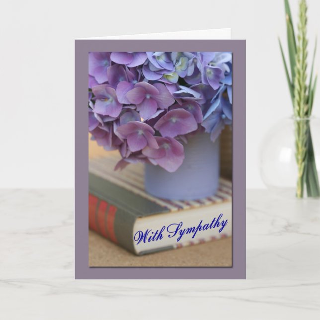 Hydrangea Flower Sympathy Card Kort (Framsida)