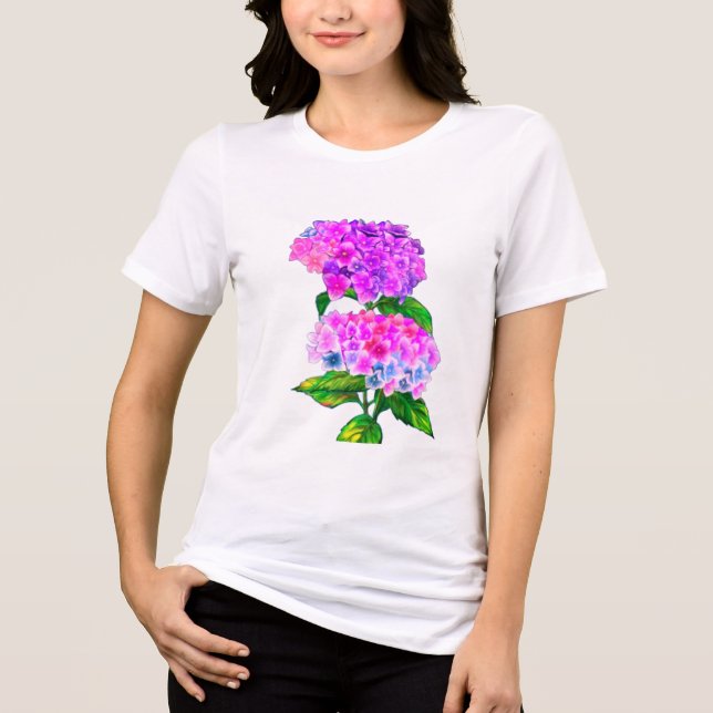 Hydrangea Flower T Shirt (Framsida)