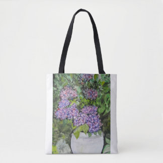 Hydrangea Flower Tote Bag Tygkasse