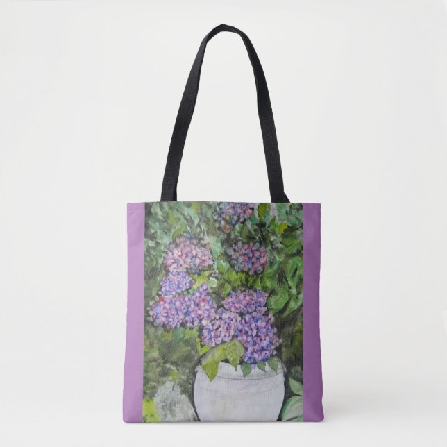 Hydrangea Flower Tote Bag Tygkasse (Framsida)