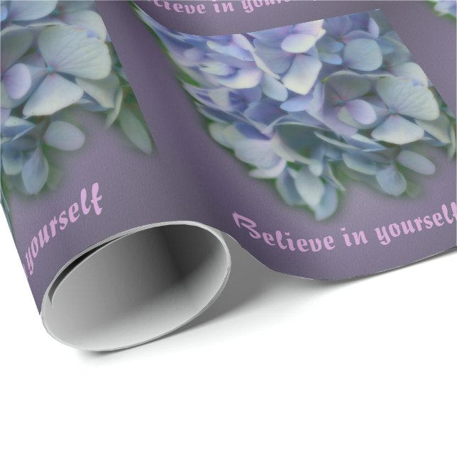 Hydrangea Flower Tro inspirerande Presentpapper (Rullad Hörn)