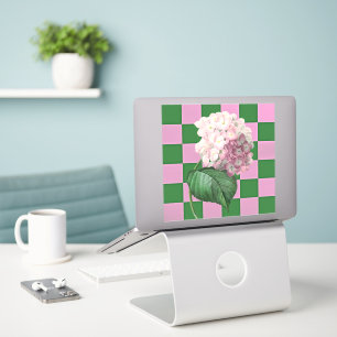 Hydrangea Flower vid roligt Checkcker Klistermärken