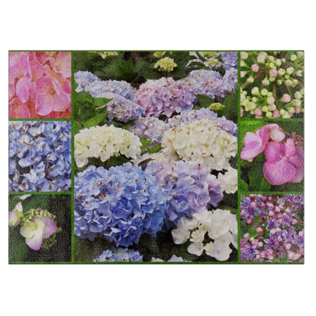 Hydrangea Flowers Collage-15x11 Cthing Board (Framsidan)