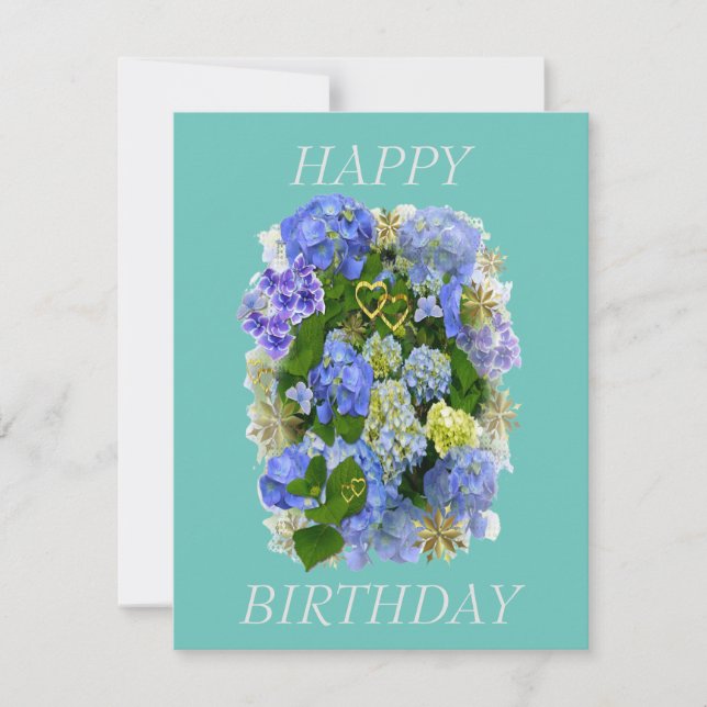 HYDRANGEA FLOWERS GRATTIS PÅ FÖDELSEDAGEN (Framsida)