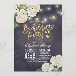 Hydrangea Flowers String Ljus Bachelorette Party Inbjudningar