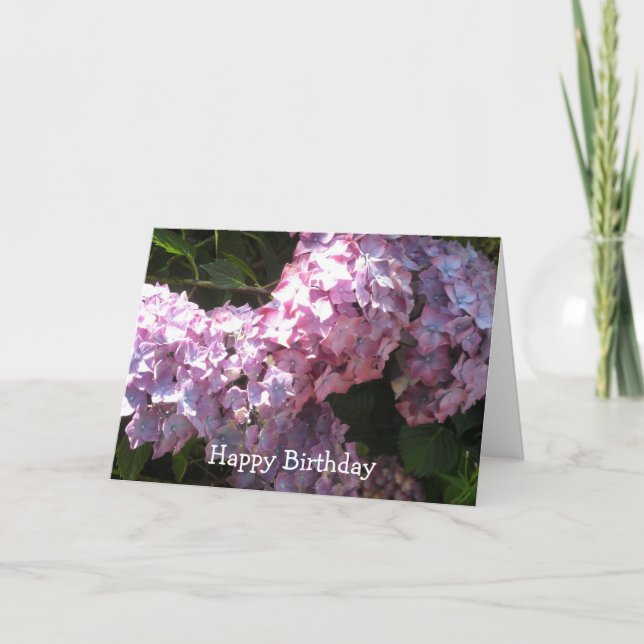 Hydrangea födelsedagsgratulationer kort (Framsida)