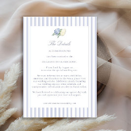 Hydrangea Formal Stripes Coastal Wedding Details Tilläggskort