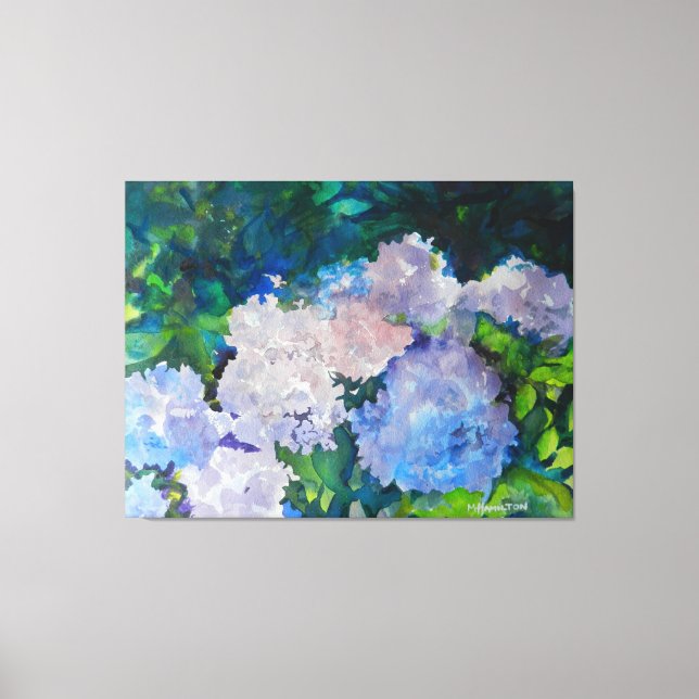 Hydrangea Garden Art Skriv ut Canvastryck (Framsida)