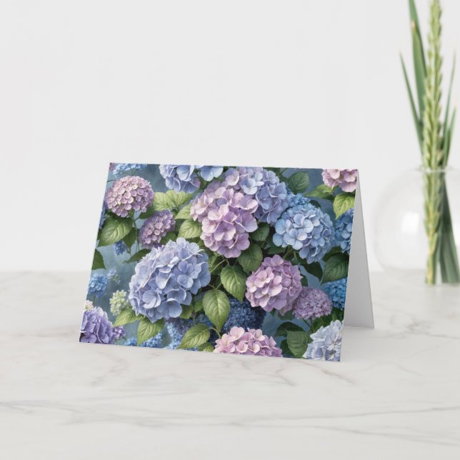 Hydrangea Garden Birthday Kort (Framsida)