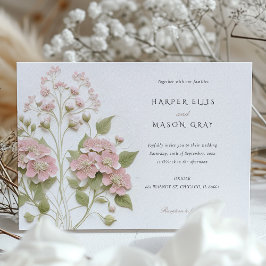 Hydrangea Garden Elegant Pastel Wedding Bejouding Inbjudningar
