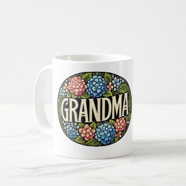 Hydrangea Grandma Kaffemugg (Framsida vänster)