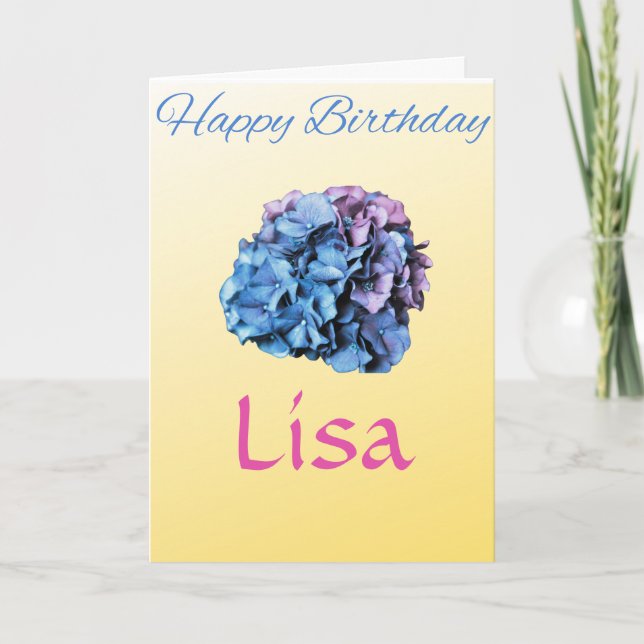 HYDRANGEA GRATTIS PÅ FÖDELSEDAGEN CARD KORT (Framsida)