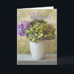 Hydrangea - Grattis på födelsedagen Friend Kort<br><div class="desc">Vackra livsfotografibilder av vattenspel med en hjärtlig vän till grattis på födelsedagen.</div>