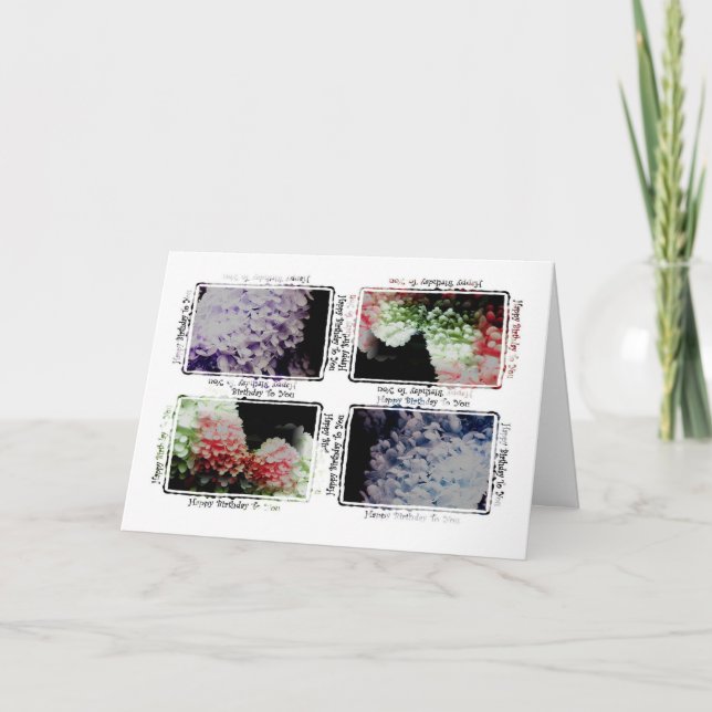 Hydrangea Grattis på födelsedagen till dig Kort (Framsida)