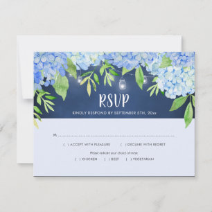 Hydrangea Greenery Navy Mason Burk Ljus OSA Kort
