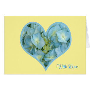 Hydrangea Heart Anpassade Text Hälsningskort