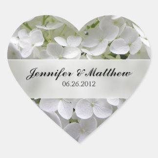 Hydrangea Heart Bröllop Sticker Hjärtformat Klistermärke