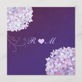 Hydrangea + Heart Plum Blommigt Bröllop Inbjudningar