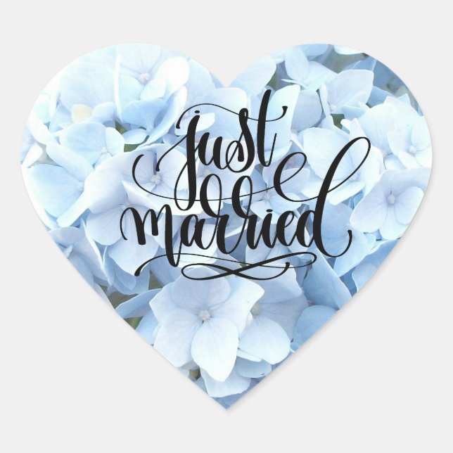 Hydrangea Heart Stickers Hjärtformat Klistermärke (Framsida)